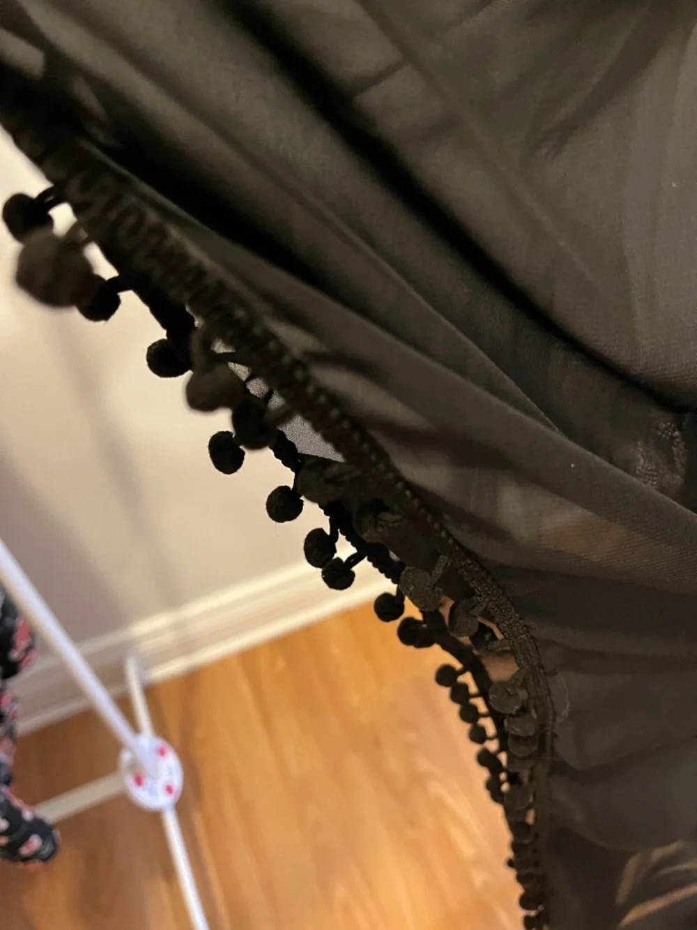 GEORGE Black Swim Sheer Coverup Tassels and Pom Poms 1X - Picture 5 of 10